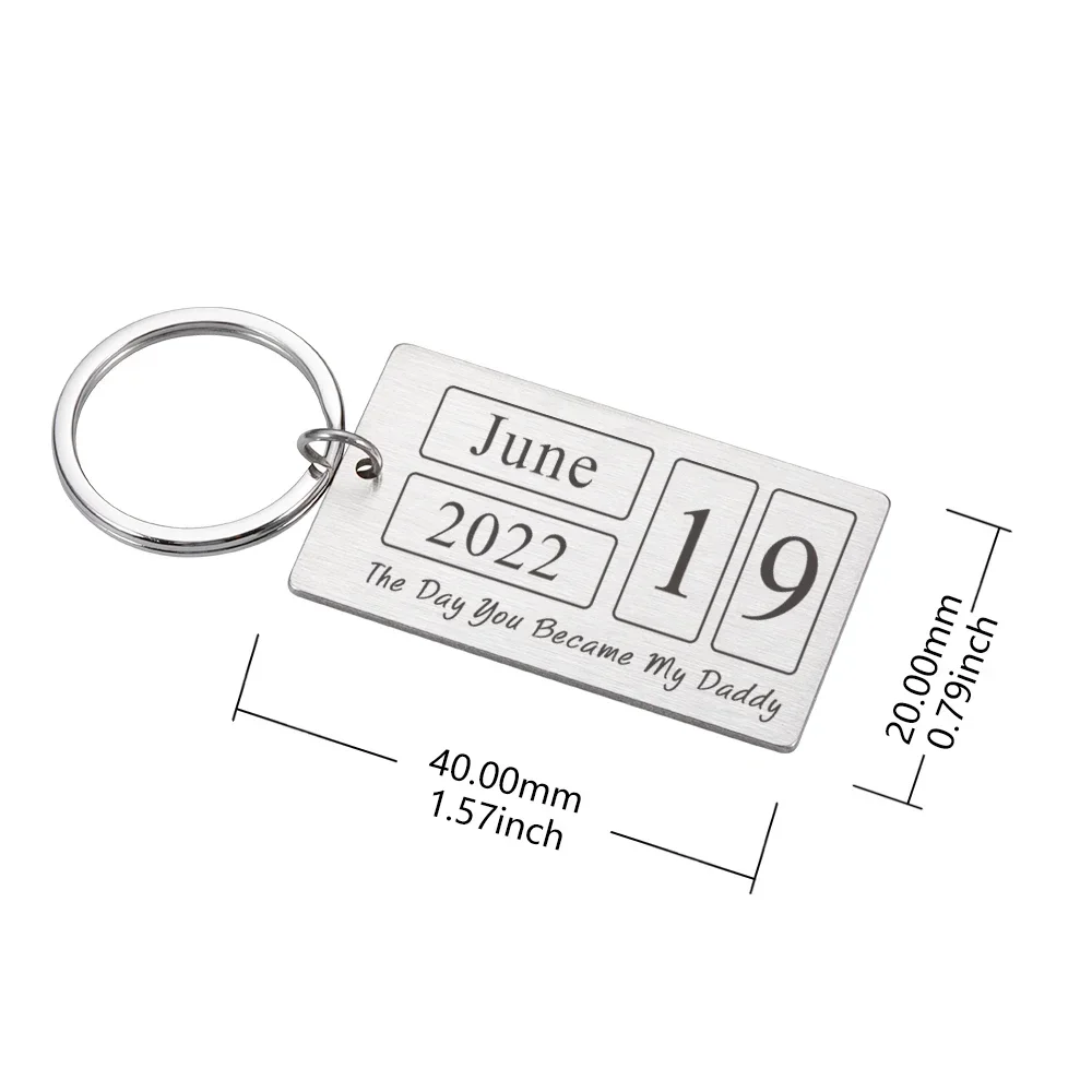 Father's day Personalized Keychain Custom Name Exquisite Souvenir Key Ring for Dad Papa from Child Thanksgiving Birthday Gifts