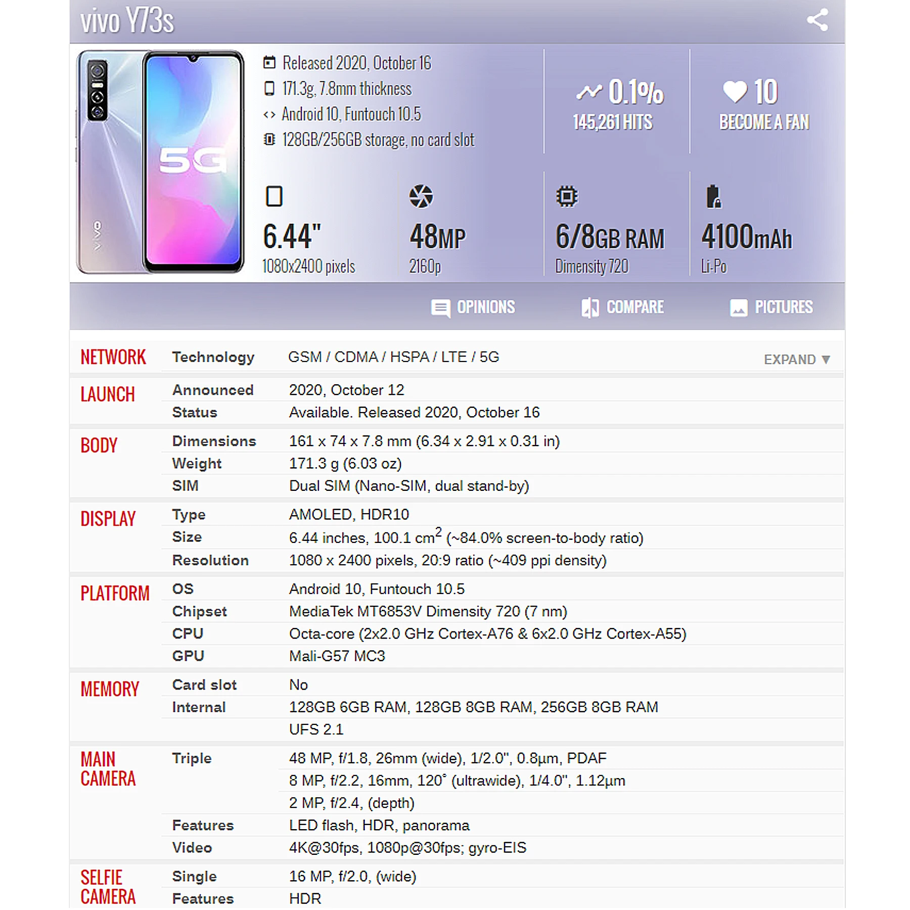 LCD Display Touch Screen Digitizer Assembly Screen Replacement, Vivo S6, S7E, S10E, Y73S, V1962A, V2031A, V2130A, V2031A