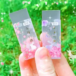 1 pc Office supplies school teacher gift cute things Aesthetic stationery items School supply Kawaii Transparent Erasers Rubber