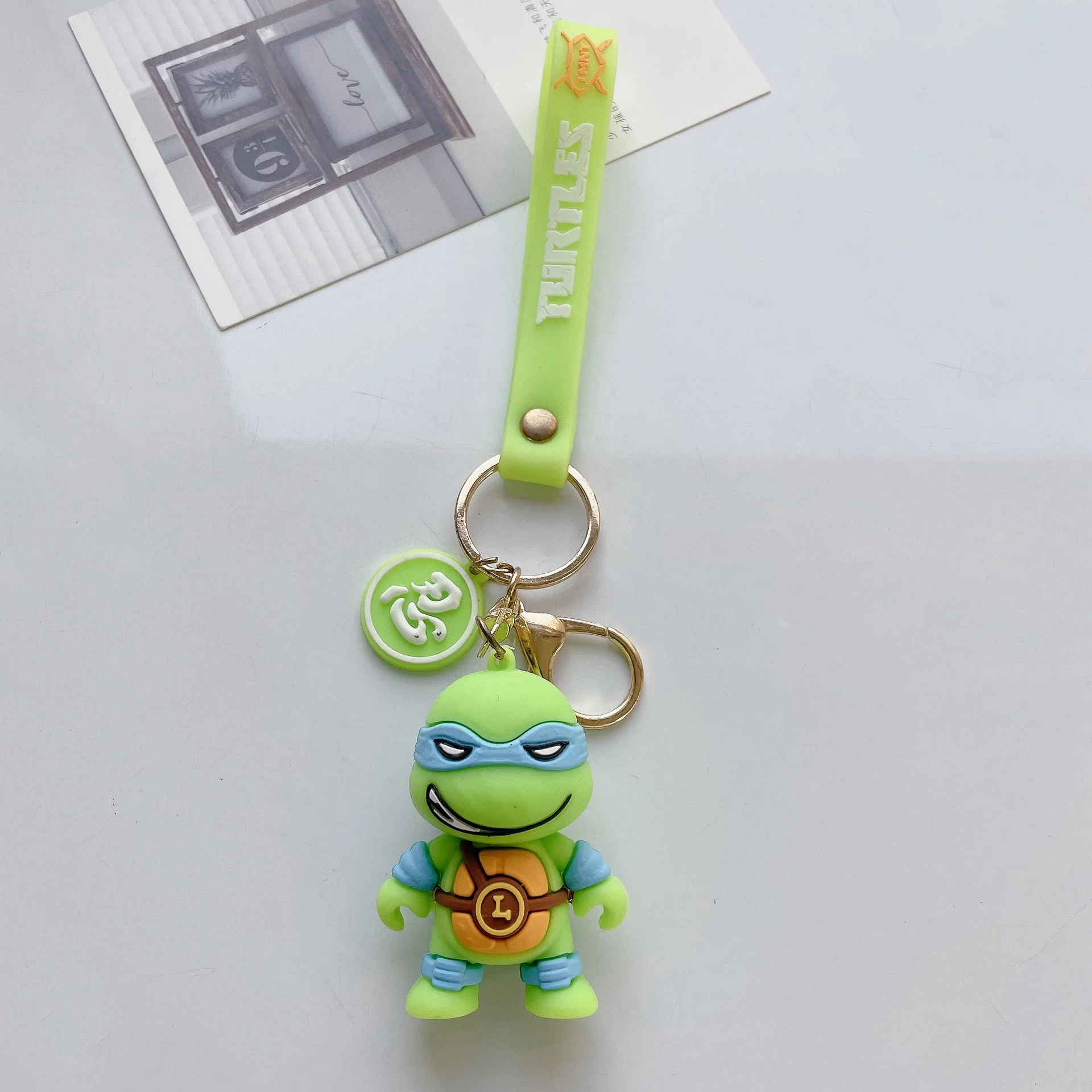 Anime Teenage Mutant Ninja Turtles Keychain Cartoon Cute Toys Model Silicone Pendant Keyring Kawaii Jewelry Ornament Xmas Gift