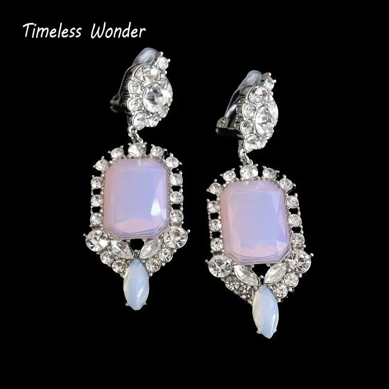 

Вневременные серьги-клипсы Wonder Fancy Zircon Geo Glass для женщин, дизайнерские ювелирные изделия, подарок Brincos, модный топ, модный 3282