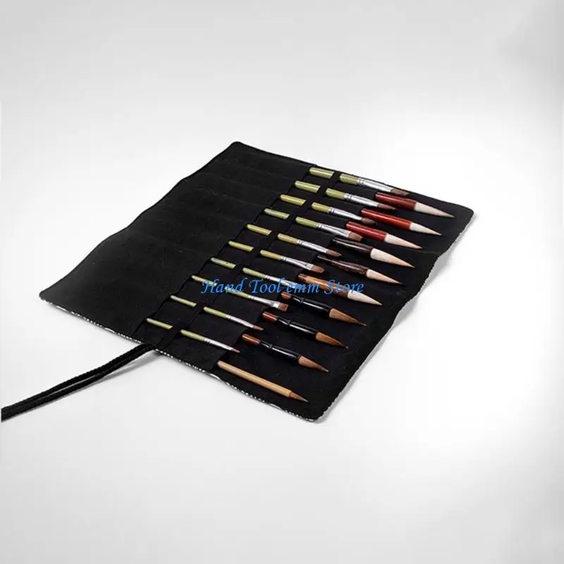 

H37F Paint Brush Holder 20 Slots Artist Paint Brush Roll up Case Paintbrush Pouches