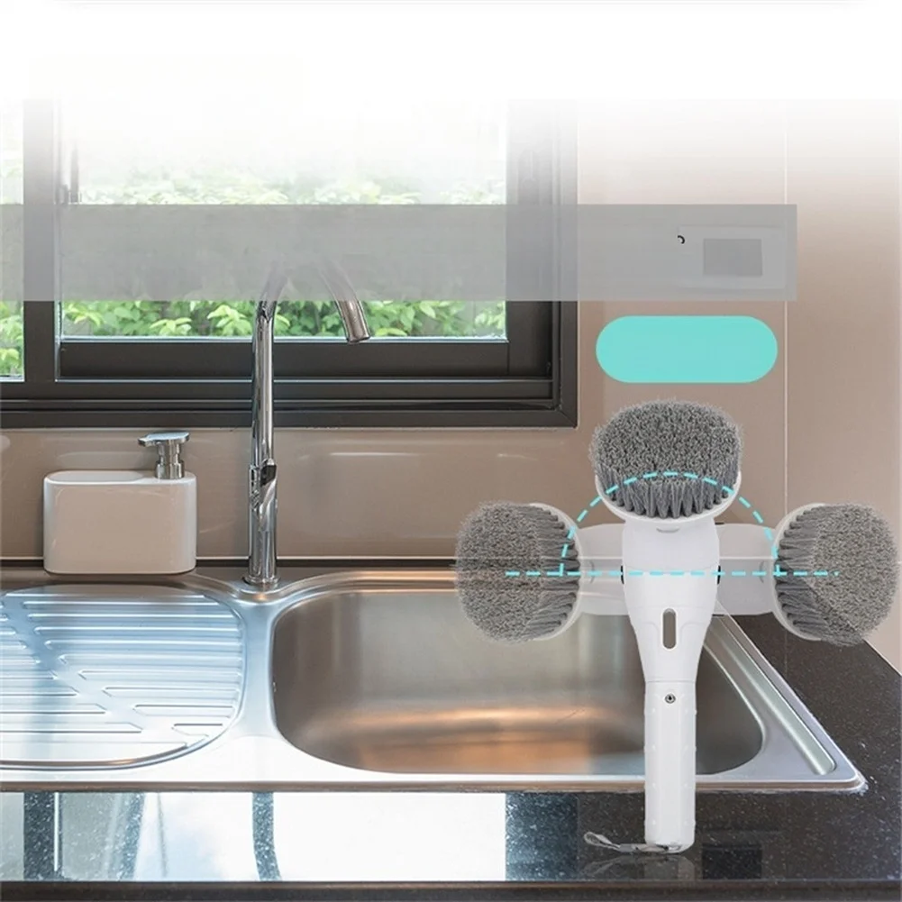 Electric Cleaning Tool with 8 Accessories 3 Control 180 Flexible Head LED Indicator USB C Charging 2500mAh Electric