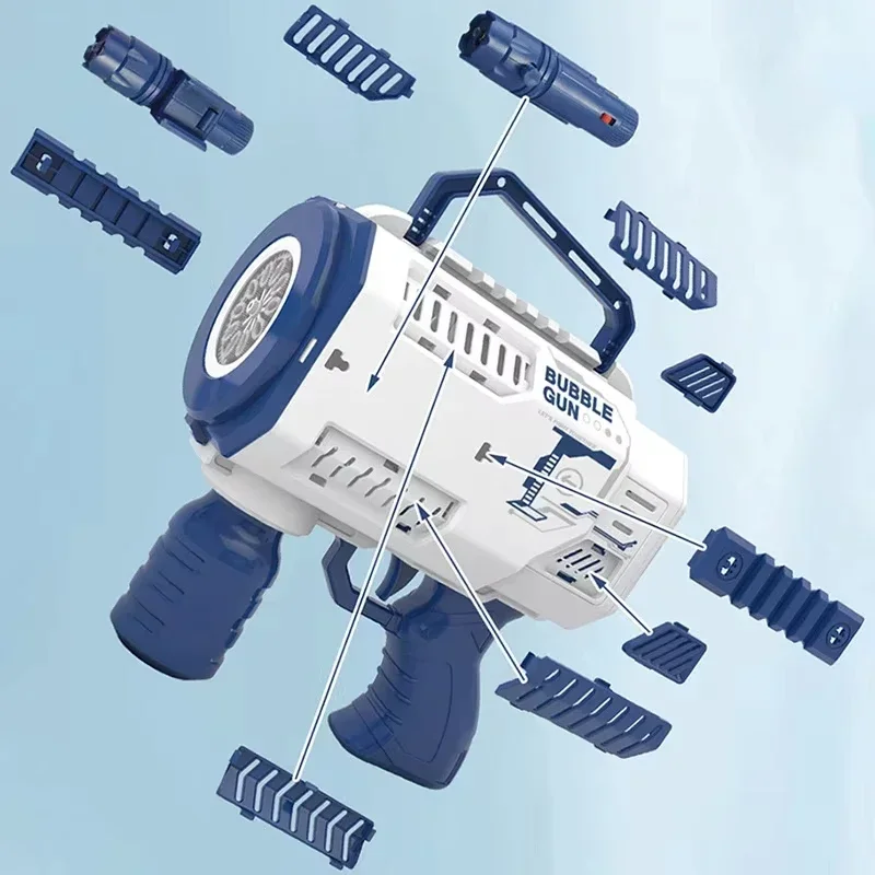 Diversão ao ar livre brinquedos esportivos automa máquina de bolhas para crianças luminescência bolha arma lançador de foguetes crianças sabão bolha fabricante verão