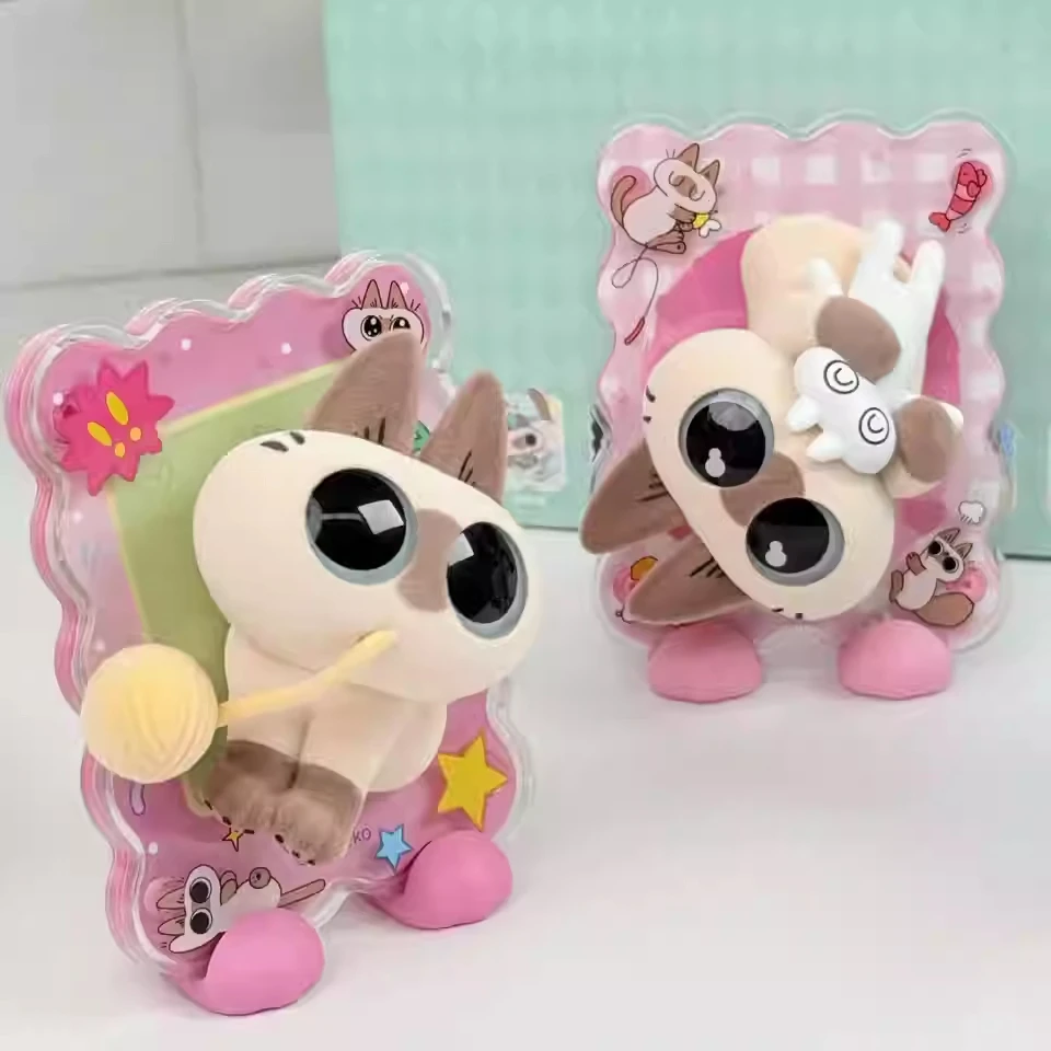 시암 고양이 블라인드 박스 - 미스터리 피규어 인형 냉장고 자석 힐링 모멘트 선물 아즈키 아즈키산 트렌디한 수집용 장식품