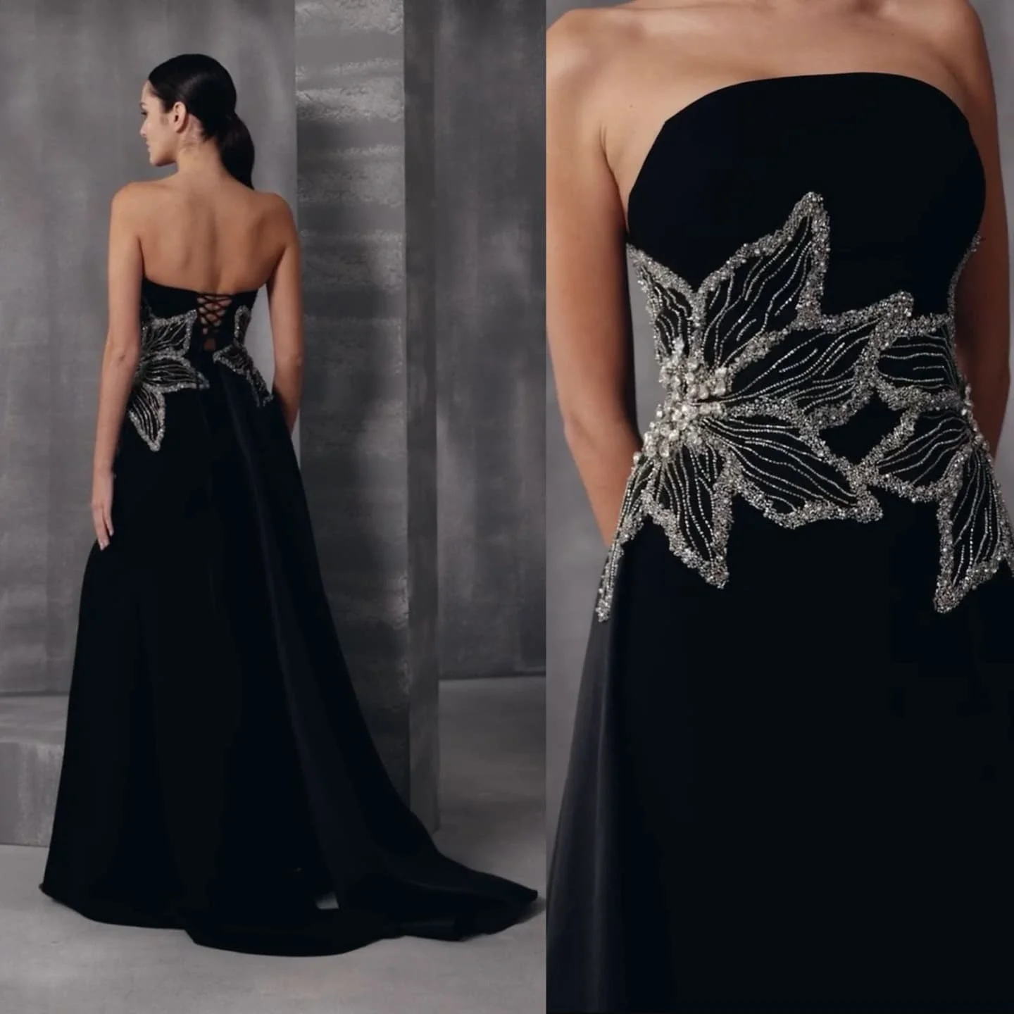 AsaNagi Aribia elegante galajurken dames avondjurken met zijsplitten bloemdecoratie cocktailpartyjurken