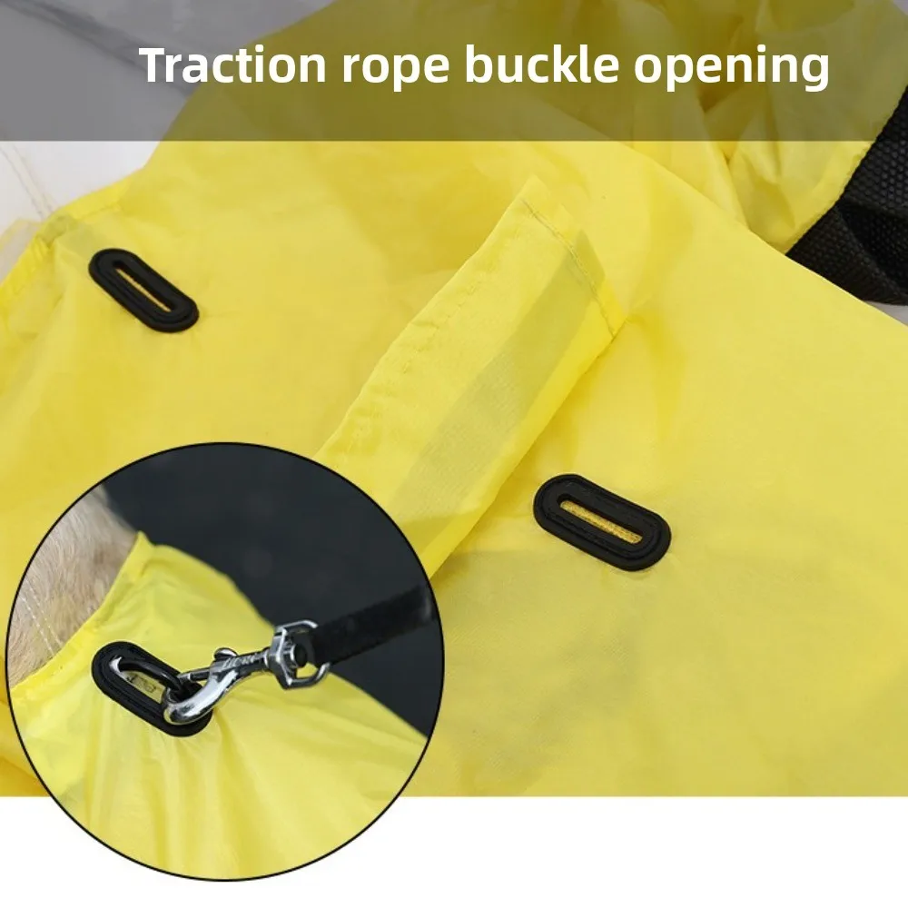 

Waterproof Raincoat Dog Jumpsuit Reflective Strip Dog Trousers Foot Cover Dog Hooded Raincoat Dog Clothes