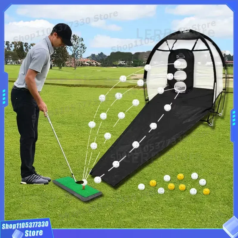Outdoor Golf Hitting Net Practice Driving Range Target Tent Portable Chipping Cage for Backyard Training Swing Aid Equipment