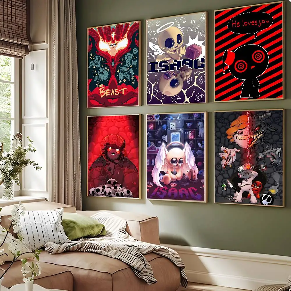 Game The Binding Of Isaac Classic Vintage Posters Decoracion Painting Wall Art White Kraft Paper Kawaii Room Decor