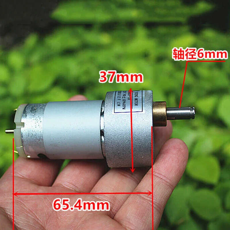 37GB-395 Micro 37MM Gear Motor DC 5V-12V 300RPM-740RPM Fast Speed Large Torque Full Metal Gearbox Geared Motor DIY Toy Robot Car