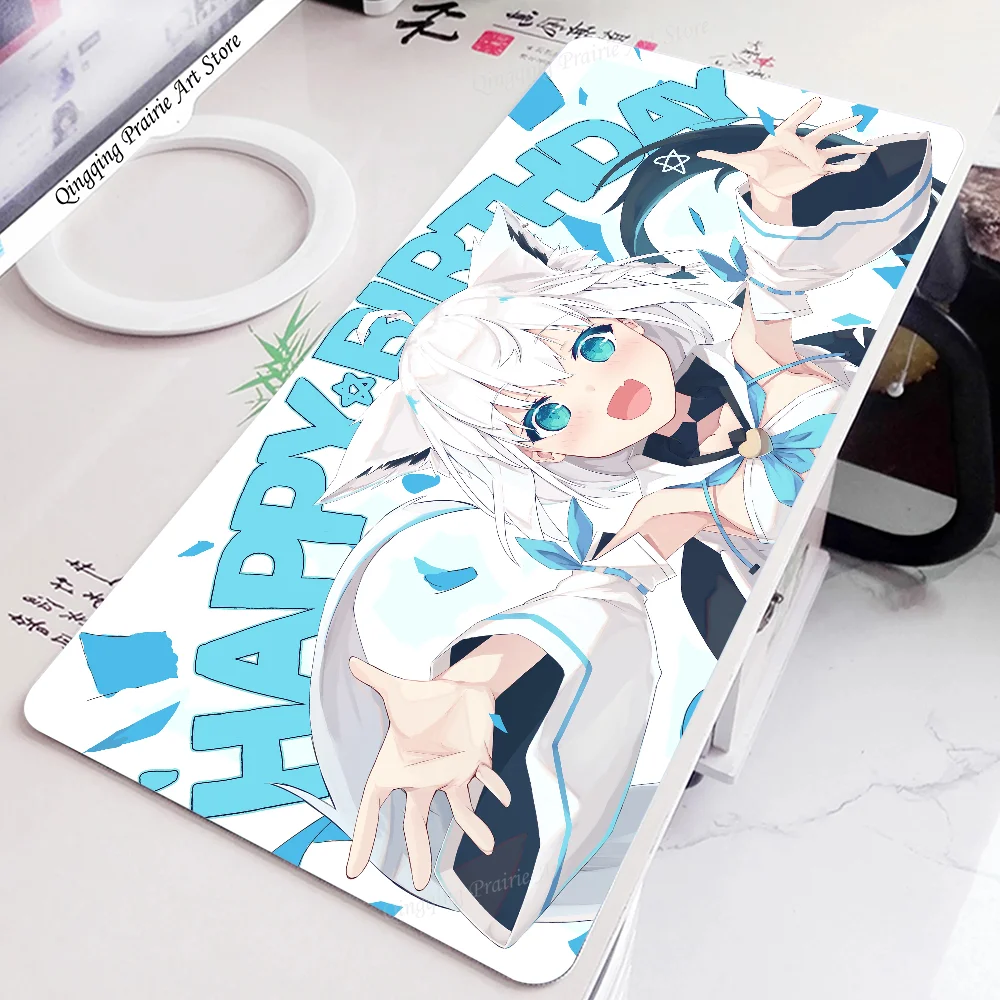 1pc Shirakami Fubuki Mouse Pad Mouse Mat Desk Mat With Pad Gaming Accessories Prime Gaming XXL