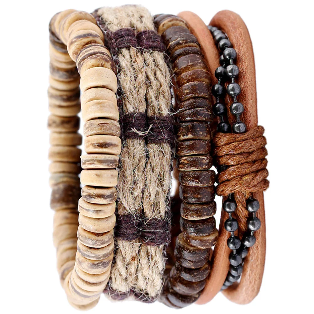 4 Pcs Bracelet Vintage Bracelets Men Punk Wristband Mens Retro Decor Spiral Bulk Personalized Decoration