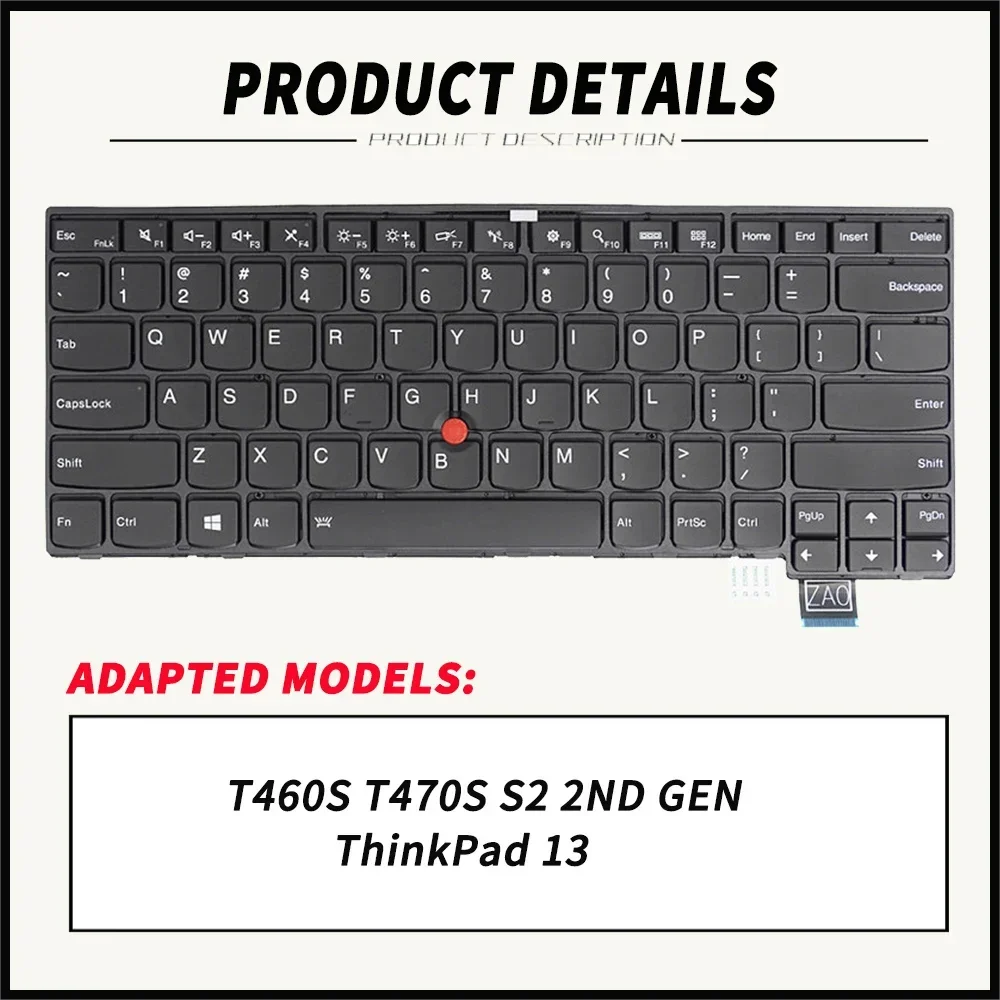 Сменная Клавиатура для ноутбука Lenovo ThinkPad E480 E485 E490 E495 L380 L390 L480 R480 T480S L490 T490 T495 US/BR/FR/UK/PT/SP