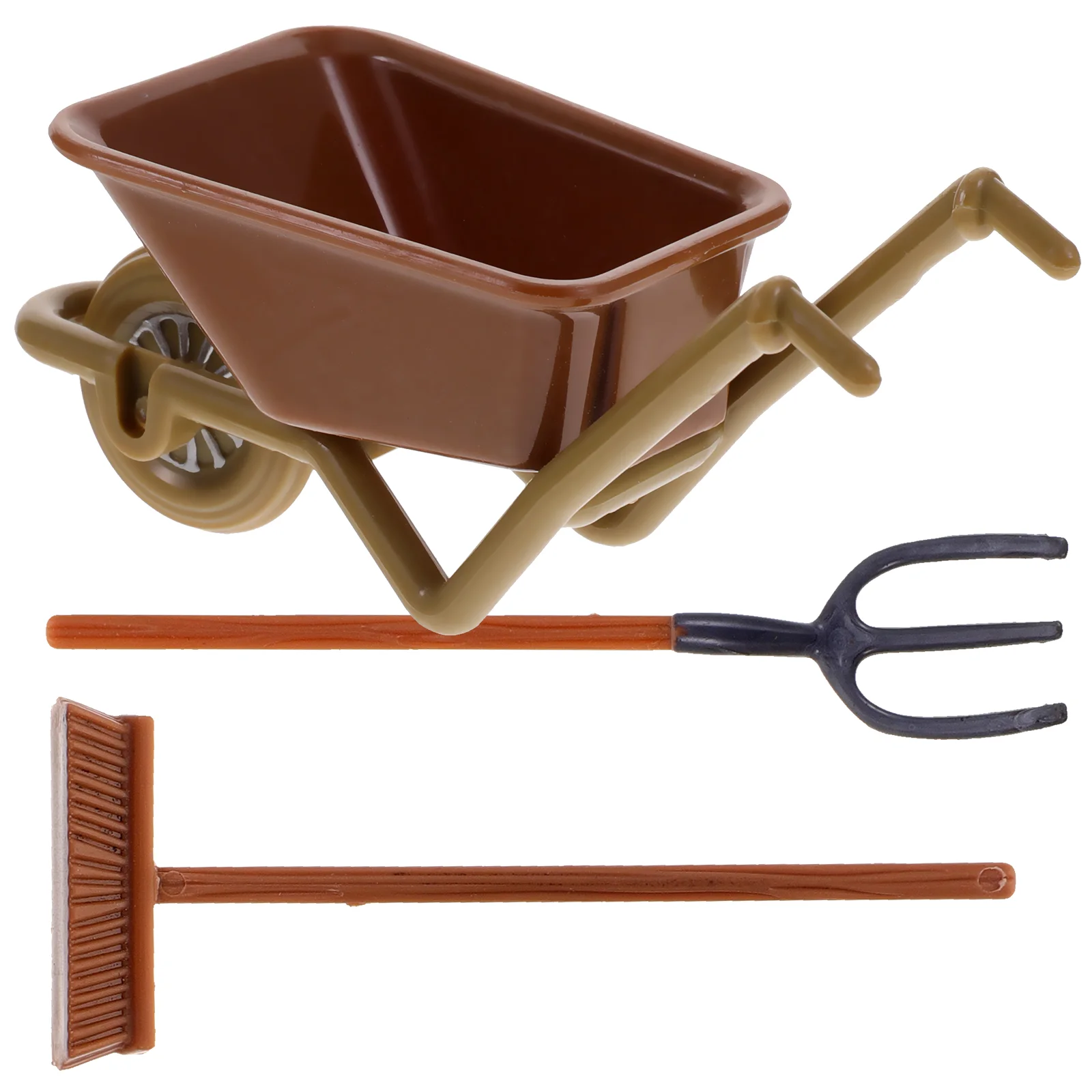 2 Sets Mini Cart Little House Tiny Farming Tool Accessory Miniature Accessories Tools Child