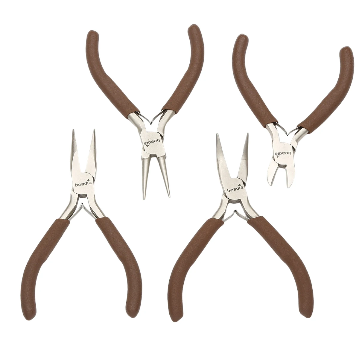 Precision Carbon Steel Coffee Colored Handle Handle Anti-slip Splicing and Fixing Jewelry Pliers Tools & Equipment Kit for DIY J