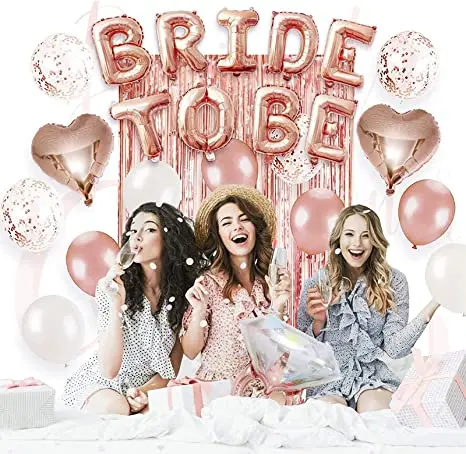 Bachelorette Party Dekorationen Kits Rose Gold Braut Dusche Partei Dekor und Braut zu Werden Luftballons Liefert für Braut Dusche – Detail 7