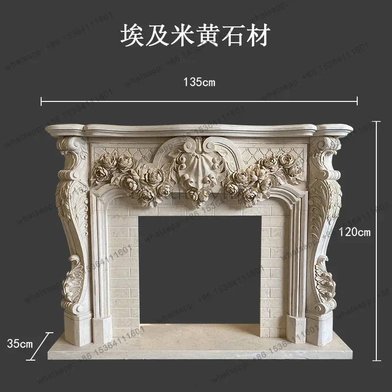 X4 Marble fireplace natural stone fireplace European carved jazz white stone fireplace cabinet