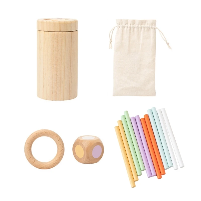 Bâtons en bois pour enfants, Puzzle à empilage stable, jouets blocs construction couleur Montessori, jeux d'équilibre,