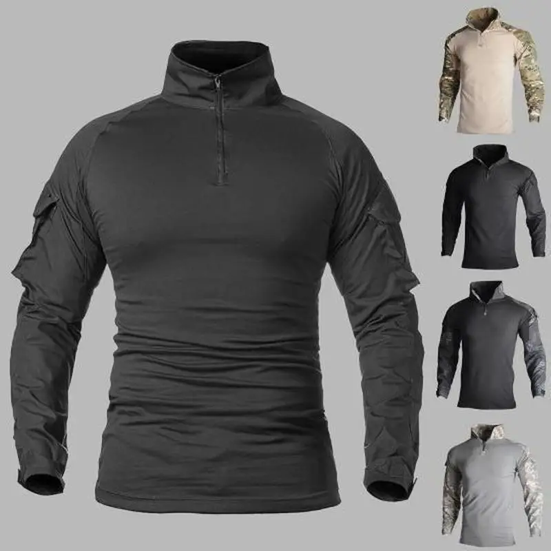 New men's American-style quick-drying camouflage training long-sleeve top, trendy