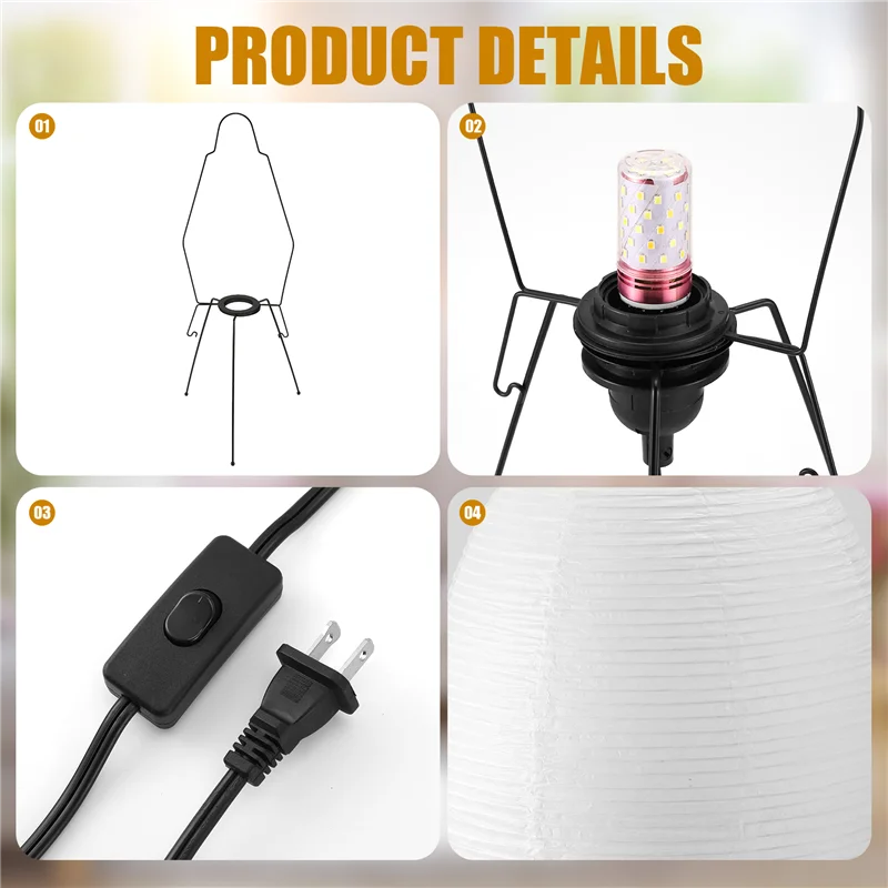 LICE-Harmony โคมไฟกระดาษอาคาริเรืองแสง,โคมไฟตกแต่ง Wabi-Sabi แรงบันดาลใจจากกระดาษข้าว Noguchi,โคมไฟกระดาษข้าว