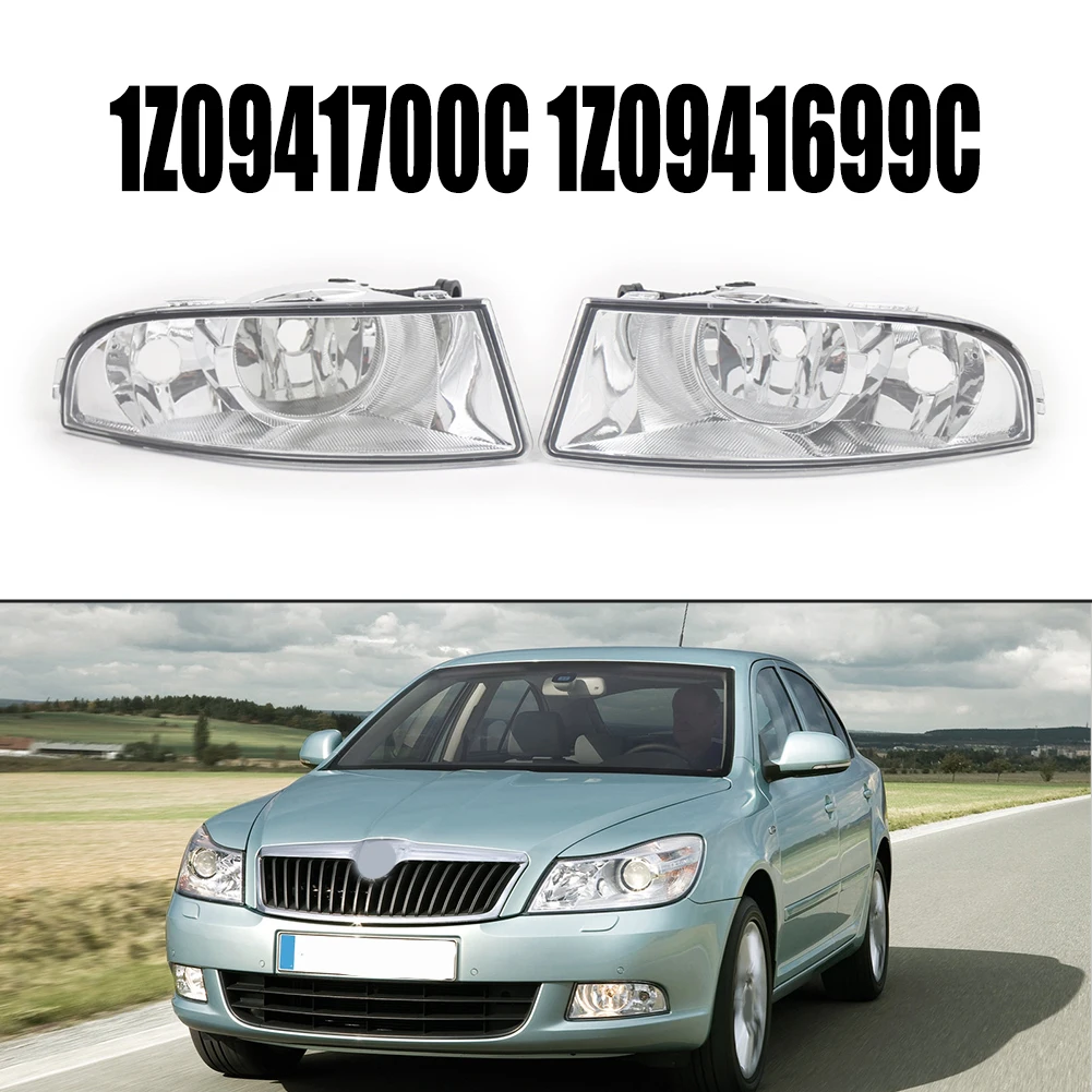 

1Pair Front Bumper Fog Lights Housing For Skoda Octavia MK2 2008-2013 1Z0941700C 1Z0941699C Car Lights Accessories