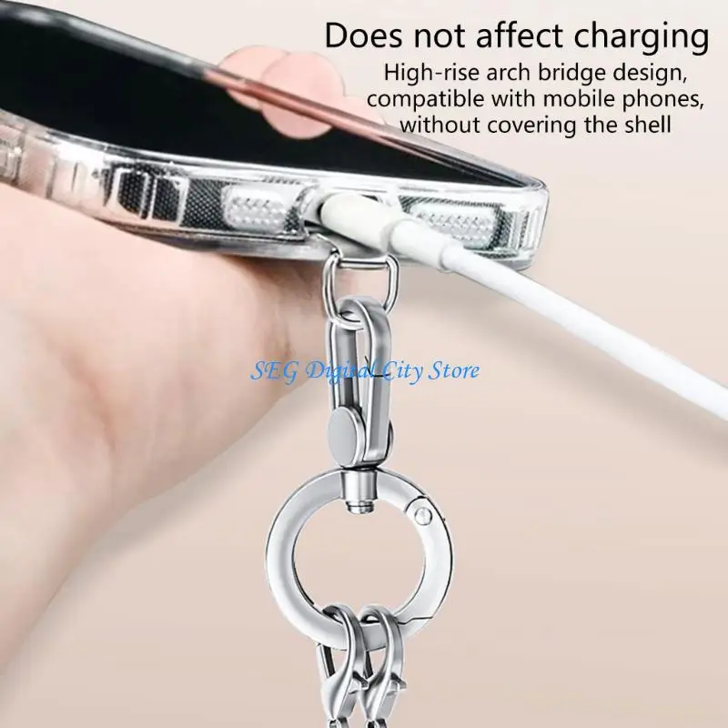 U75B Metal Phone Lanyard Chain 120cm Long Phone Strap Suitable for Daily Outdoor Use