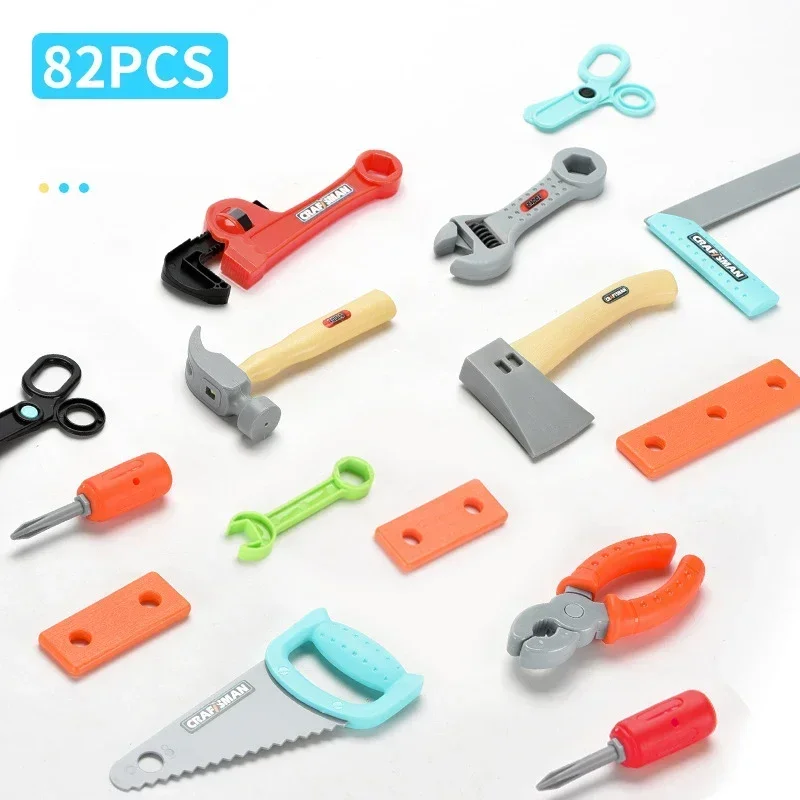 Boîte à outils en plastique pour enfants, écrou, vis, démontage, assemblage, jouets de simulation, réparation, outil de charpentier, créatif, bricolage, jeu de simulation