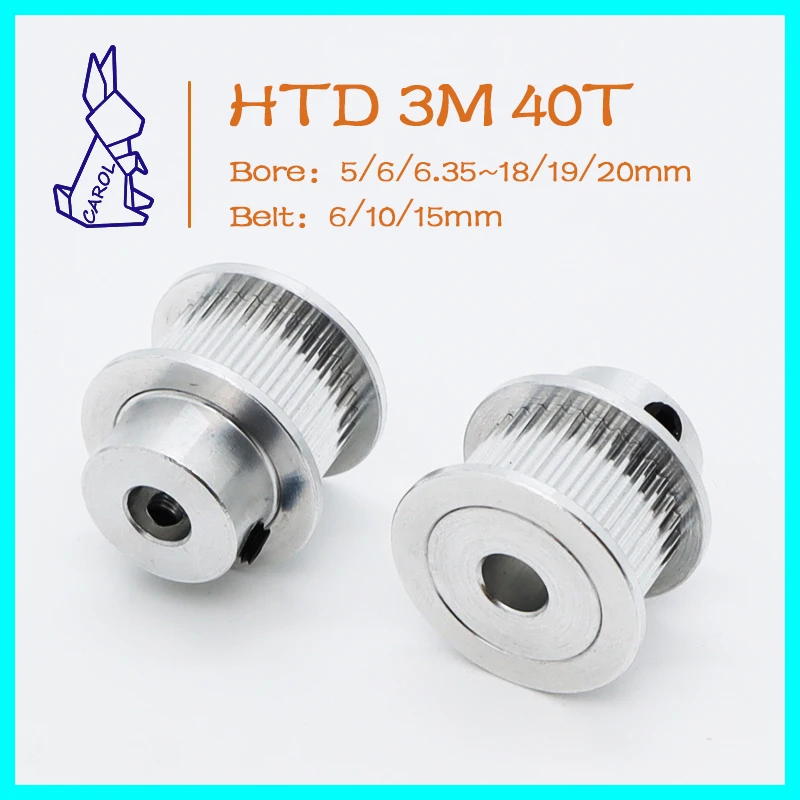 

HTD 3M 40Teeth Synchronous Wheels Bore 5/6/7~18/19/20mm For Width 6/10/15mm 3M Gears Belt Pulley 40T HTD3M Pulley Timing Pulley