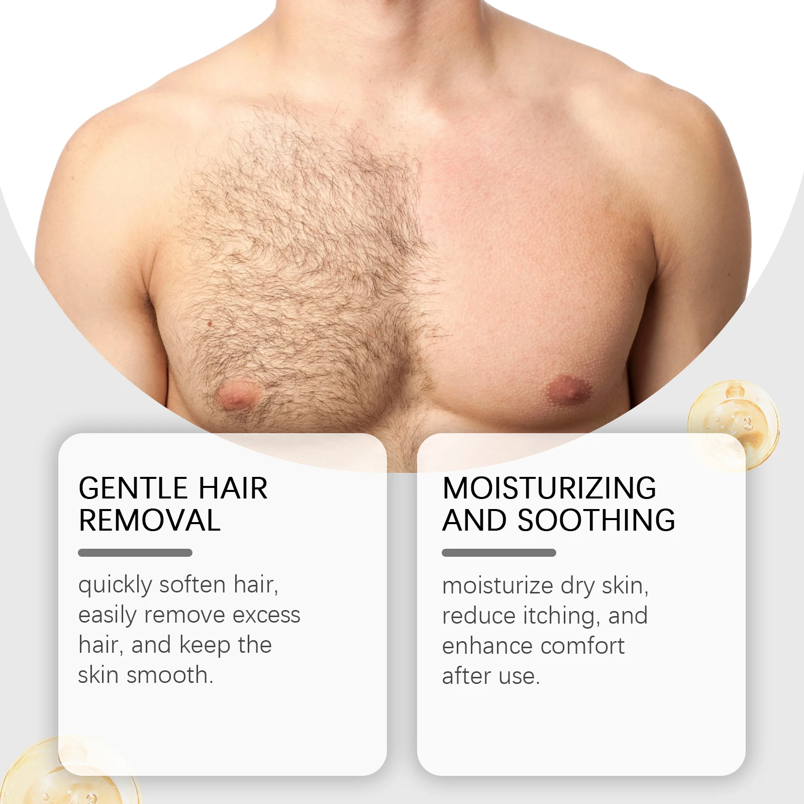 Hair Removal Cream For Men Painless Flawless Intimate Areas Depilatory Gentle Dissolve Male Body Hair Soothing Skin Discomfort