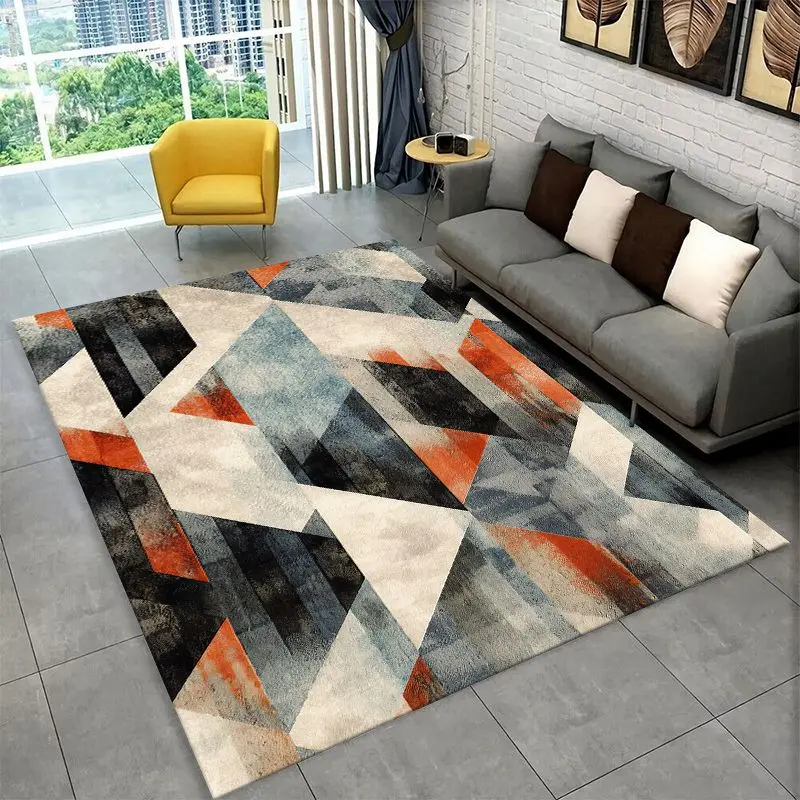 Retro Bohemian Geometric Art Lines Luxury Large Area Rug Non-slip Carpet for Bedroom Living Room Sofa Home Decor Floor Mat Gift