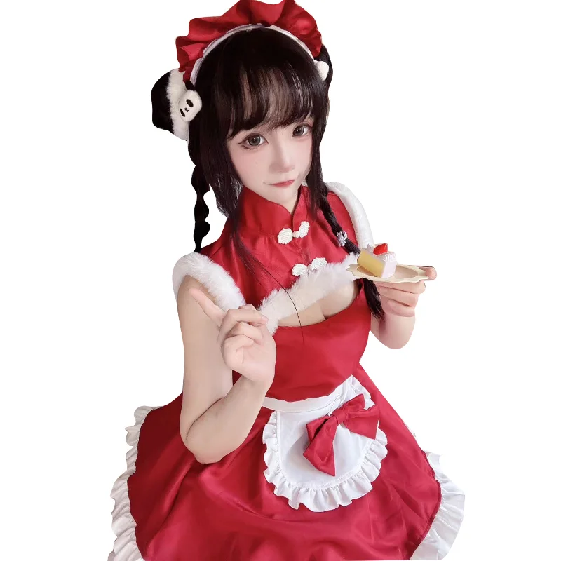 Natal Stage Cosplay Set, Celebridade Internet, Live Streaming Host Cos Suit, Doce e bonito Lolita Robe