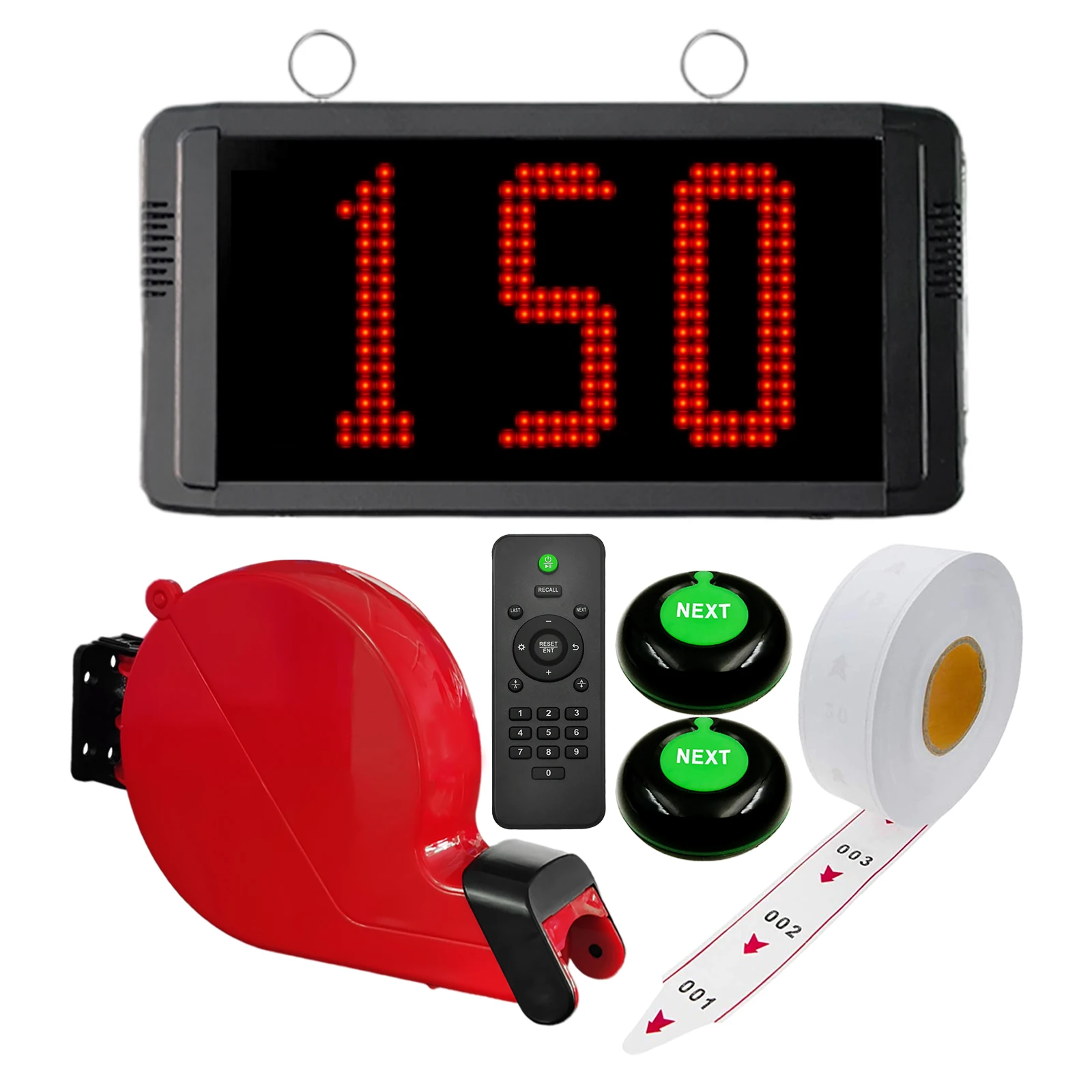 Take a Number System Wireless Queue Calling System 1 Metal Number Display 2 NEXT Call Buttons 1 Red Ticket Dispenser