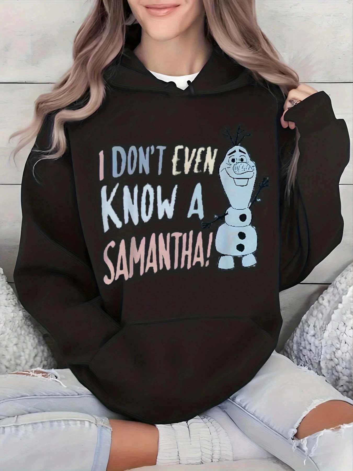 

Худи Disney Fall/Winter 2026 с принтом «Забавные разговоры» Олафа из «Холодного сердца», 100% хлопок, для мужчин и женщин, повседневный теплый топ в стиле Y2K