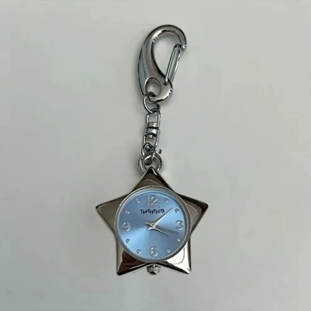 

Creative Zinc Alloy Star Pocket Watch Star Shape Adjustable Length Pocket Watch Bag Charms Fashion Accessory
