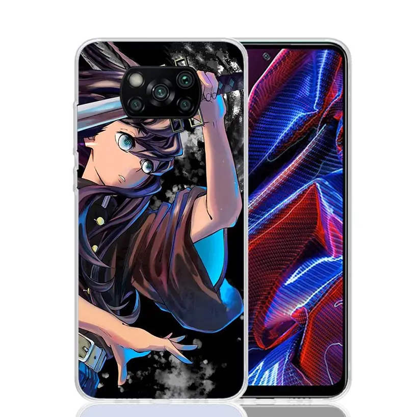 Demon Slayer Tokitou Muichirou Phone Case For Xiaomi Poco X6 X5 X4 X3 Nfc F6 F5 Pro F4 Gt F3 F2 F1 M5S M4 M3 Art Customized Coqu