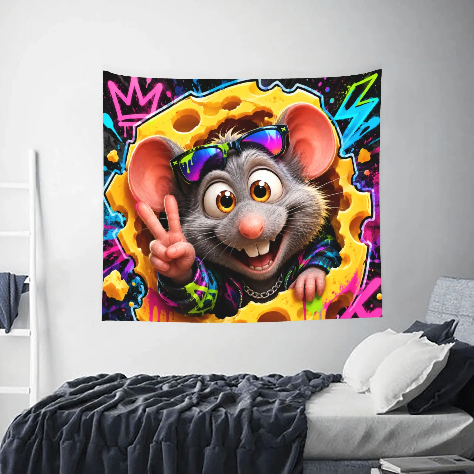 Cute hamster theme Customized Tapestry Bedroom Decoration  Wall Hanging Blanket Tapestry Cool Stuff For Room