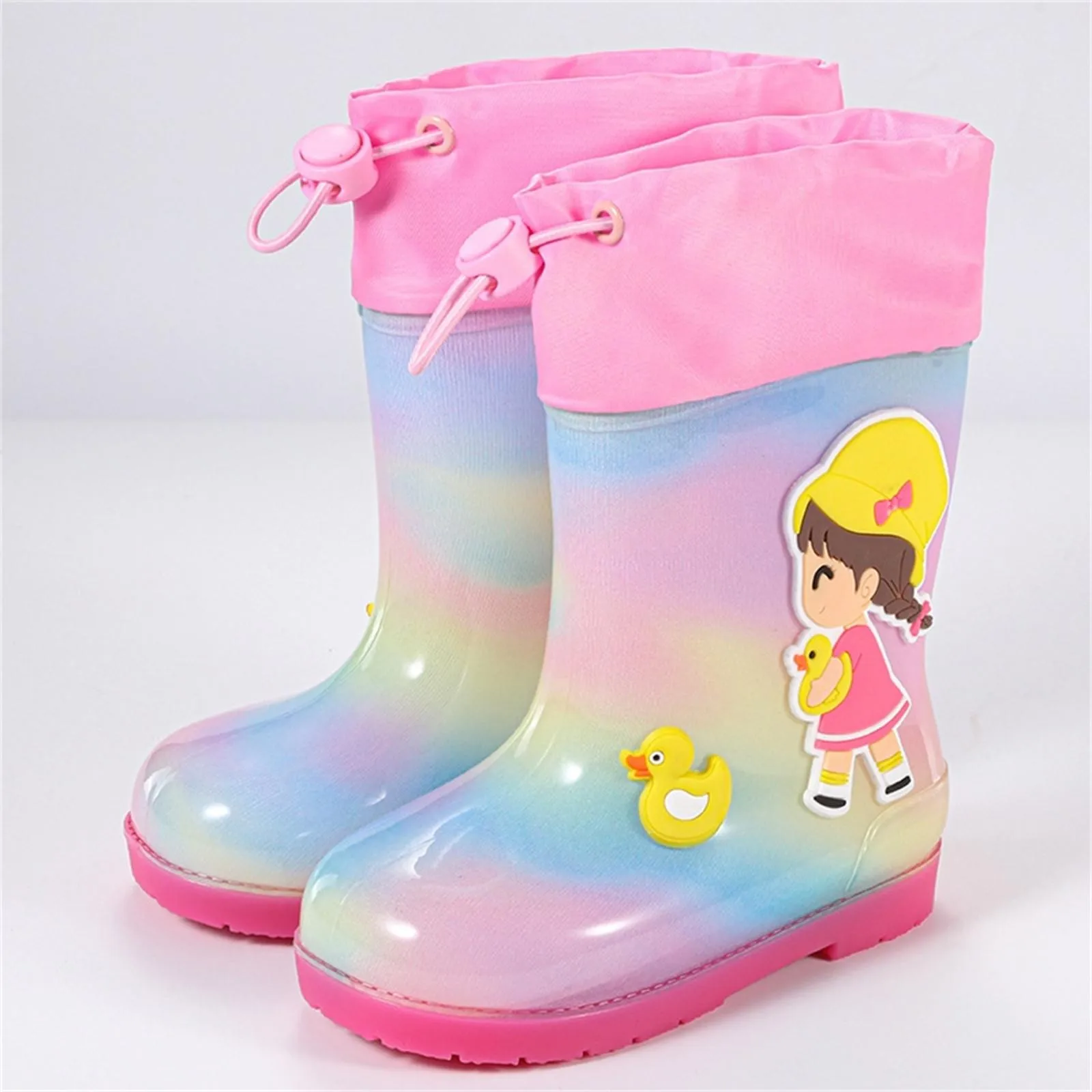 Booties Girls Boots Children\'s Rain Shoes Galoshes Cartoon Boys And Girls Baby Rain Cartoon Boots Toddler Stylish Boots Girls