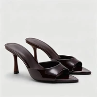 Nouvelles sandales décontractées sexy à talon haut et bout rond pour femme, confortables et tendance, idéales pour les banquets d'été 1