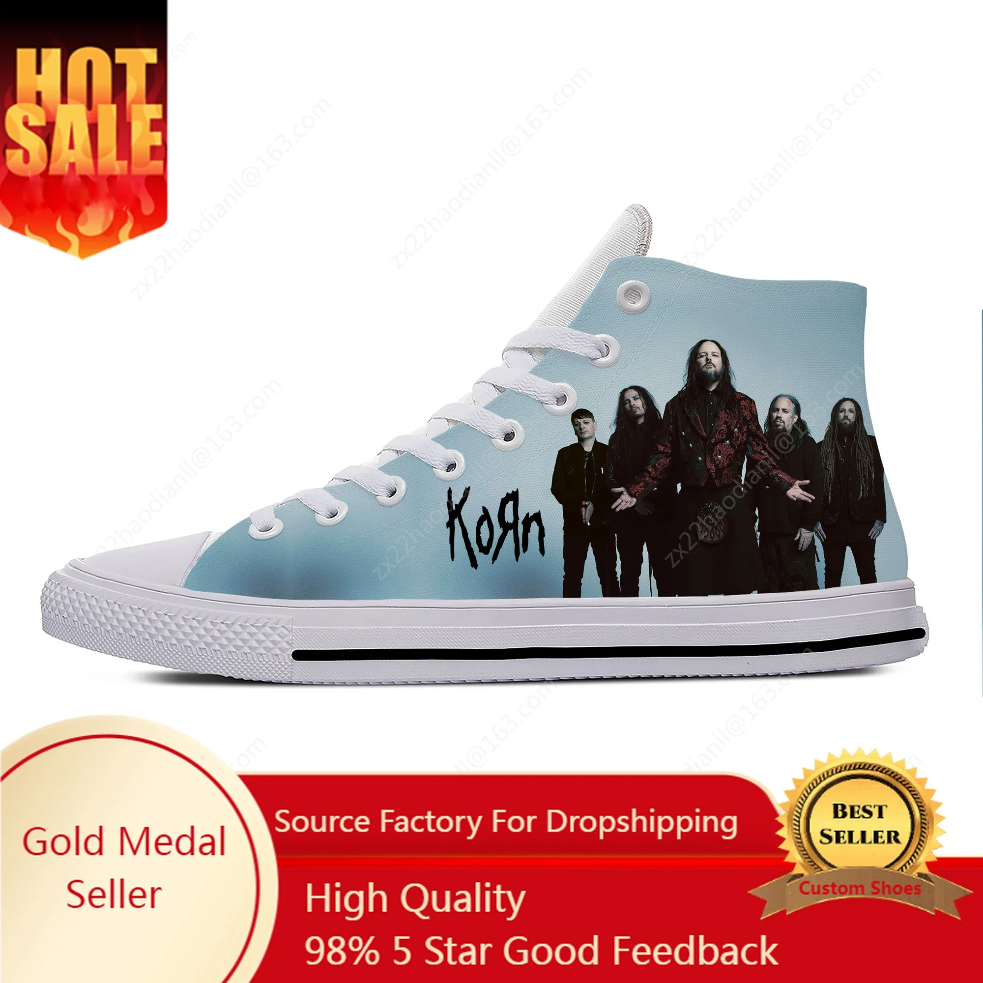 

Korn Rock Band High Top Sneakers Mens Womens Teenager Casual Shoes Canvas Running Shoes 3D Printed Breathable Lightweight shoe