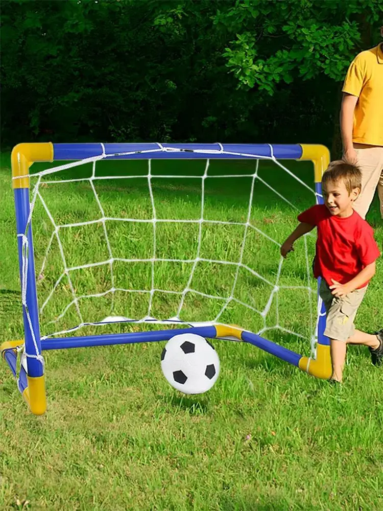 1 Buah Gawang Sepak Bola Lipat Mini Indoor Berbahan Plastik Set Rangka Tiang Sepak Bola Tiup Mainan Olahraga Anak Untuk Permainan Tim Indoor Outdoor