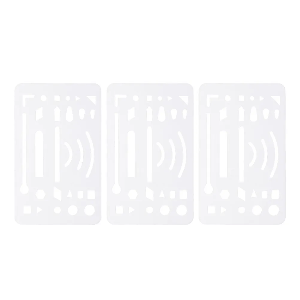 3Pcs Precision Erasing Shield Plastic Drawing Template for Architectural Drafting Engineering Design School Office Use Eraser