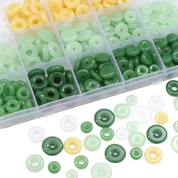 10pcs Round Jade Color Safety Button Glass Beads Big/Medium/Small Hole Spacer Loose Bead Jewelry Making Diy Bracelet Charm Craft