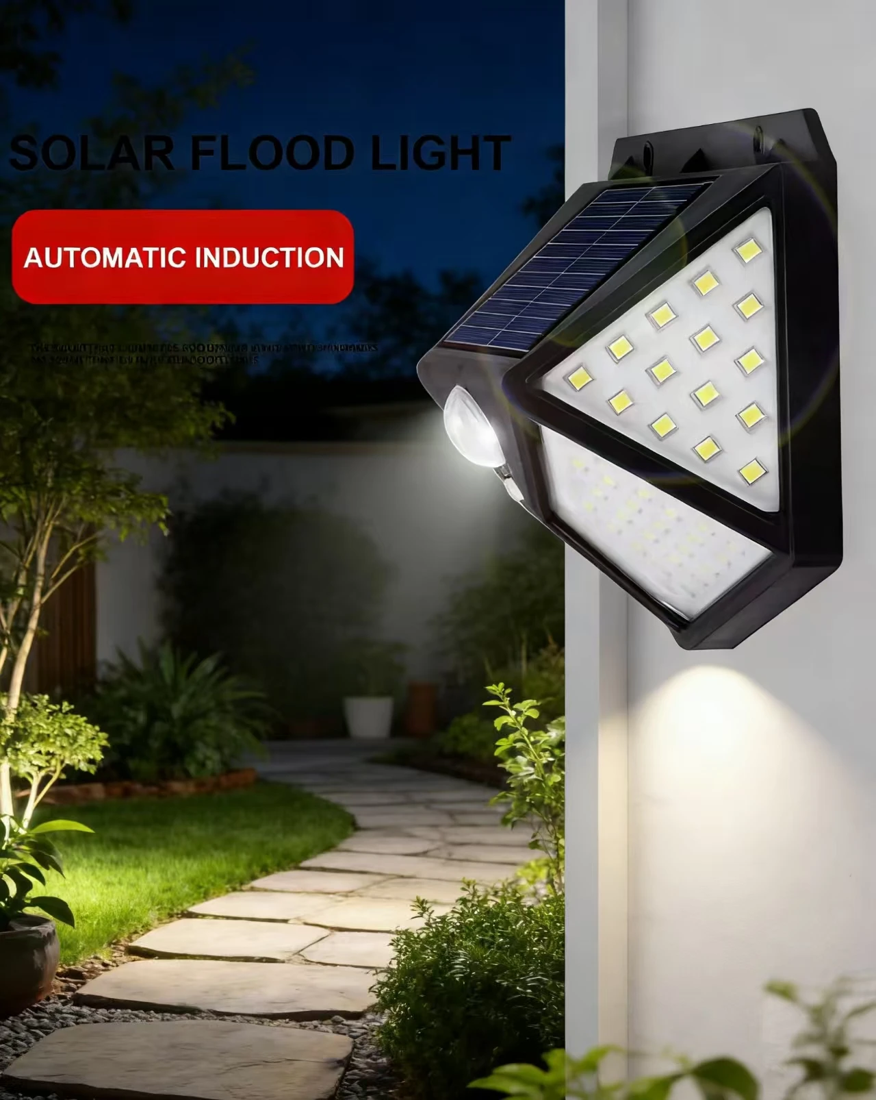 Multifunctional Solar Lamp Outdoor Garden Decoration Solar Led Light Waterproof Sunlight Powered Spotlight with Motion