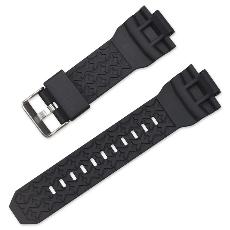 16mm Black Straps For Casio g-shock GA-150/200/201/300/310/GLX GA200 series Watch Band TPU Waterproof Wristband Accessories