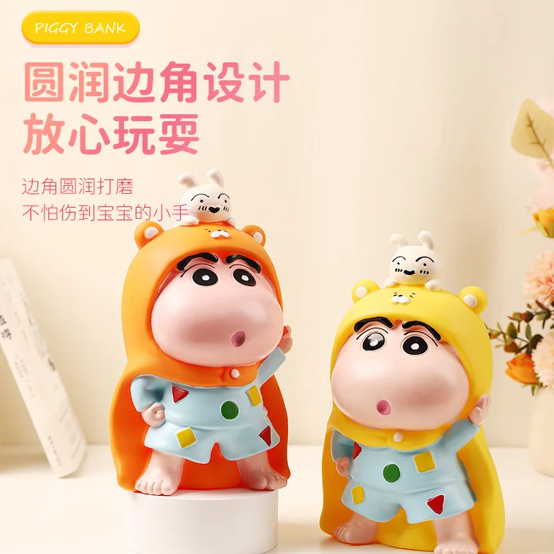 MINISO Cartoon Creative Crayon Shin chan Kawaii Desktop Decoration Children's Birthday Gift Desktop Savings Bank Room Decoration