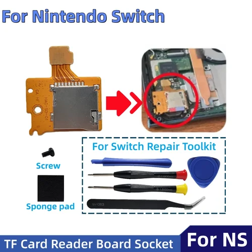 Compatible con SD para Nintendo Switch, ranura para tarjeta para lector de tarjetas TF, reemplazo de enchufe para consola