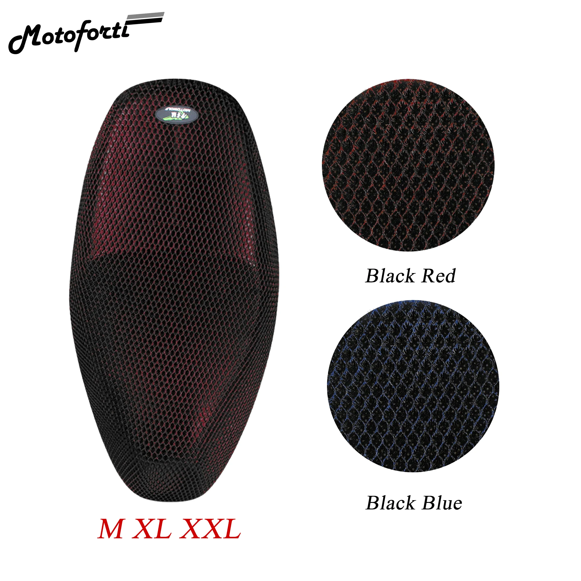 Motoforti M XL XXL Anti-Slip 3D Mesh Fabric Motorcycle Seat Cover Moped Breathable Mesh Net Motorbike Seat Covers Cushion