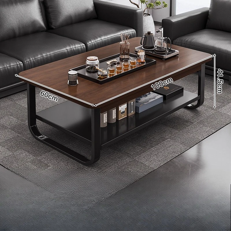 

New office solid wood coffee table modern and simple household living room, commercial reception simple luxurious coffee table
