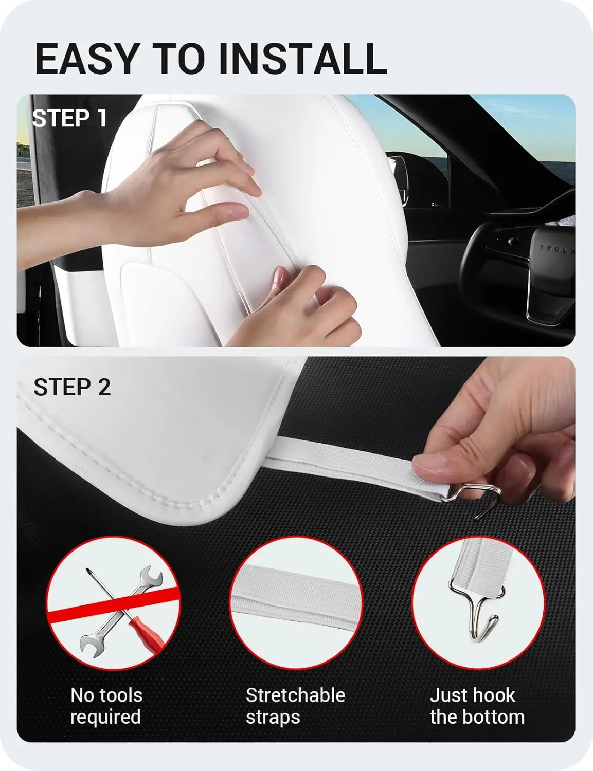 Housse de siège arrière pour Tesla modèle Y Juniper modèle 3 Highland 2017 – 2023, 2 pièces, protection en cuir, tapis de dossier de siège résistants à l'usure