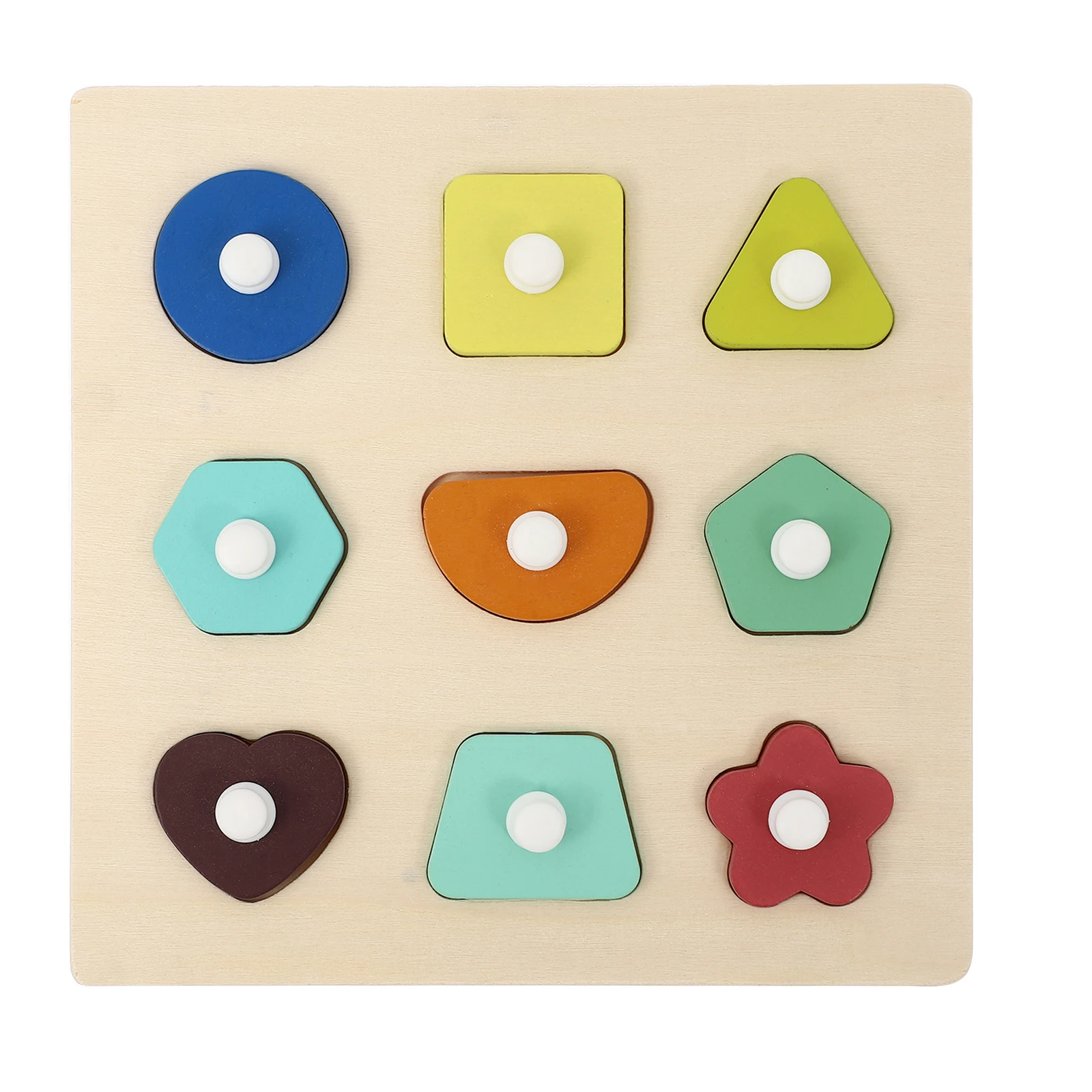 

Wooden Puzzle Hand Grab Board Jigsaw Toy Cartoon Educational Matching for Kids Child
